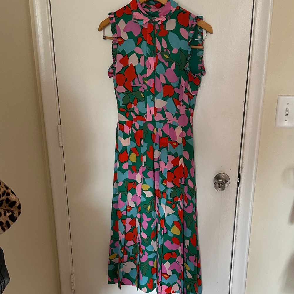 J. Crew Multicolor Floral Midi Dress